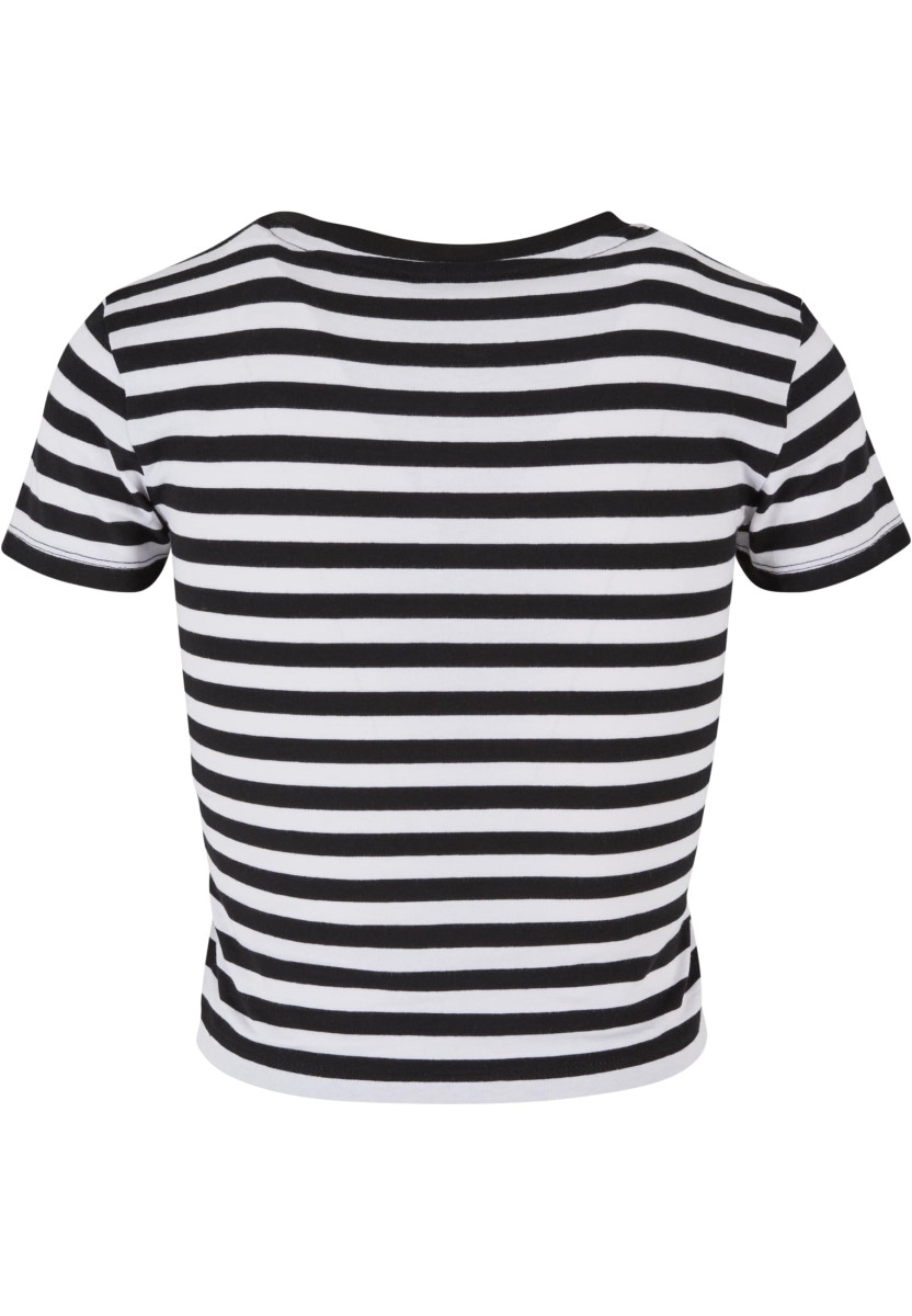 Ladies Short Striped Tee