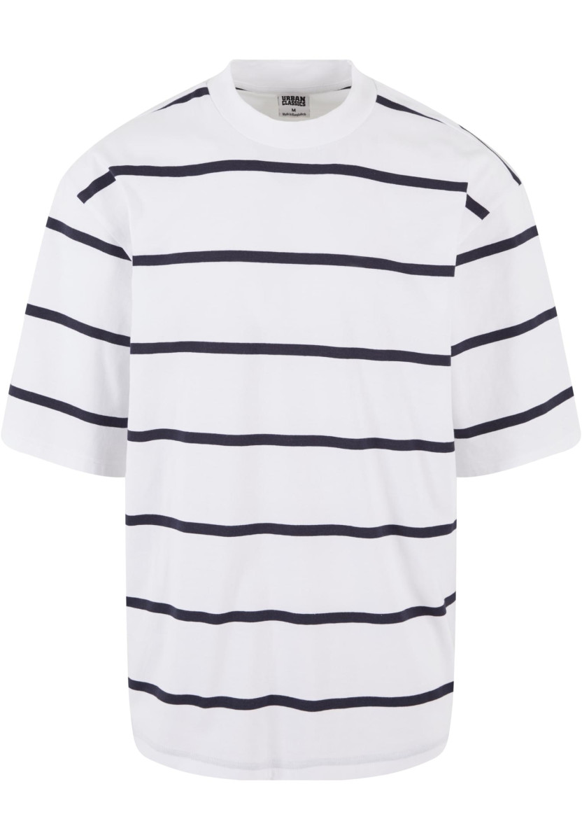 Oversized Sleeve Modern Stripe Tee