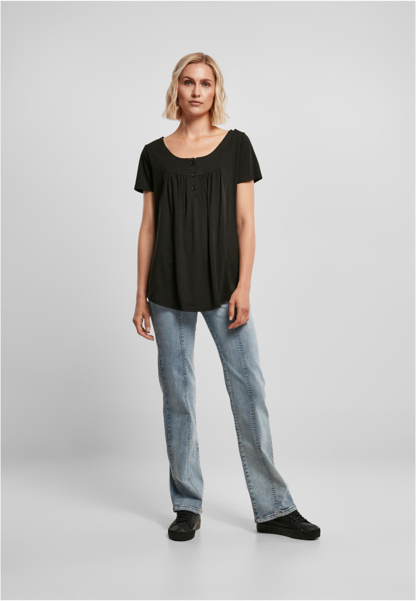 Ladies Viscose Button Up Tee