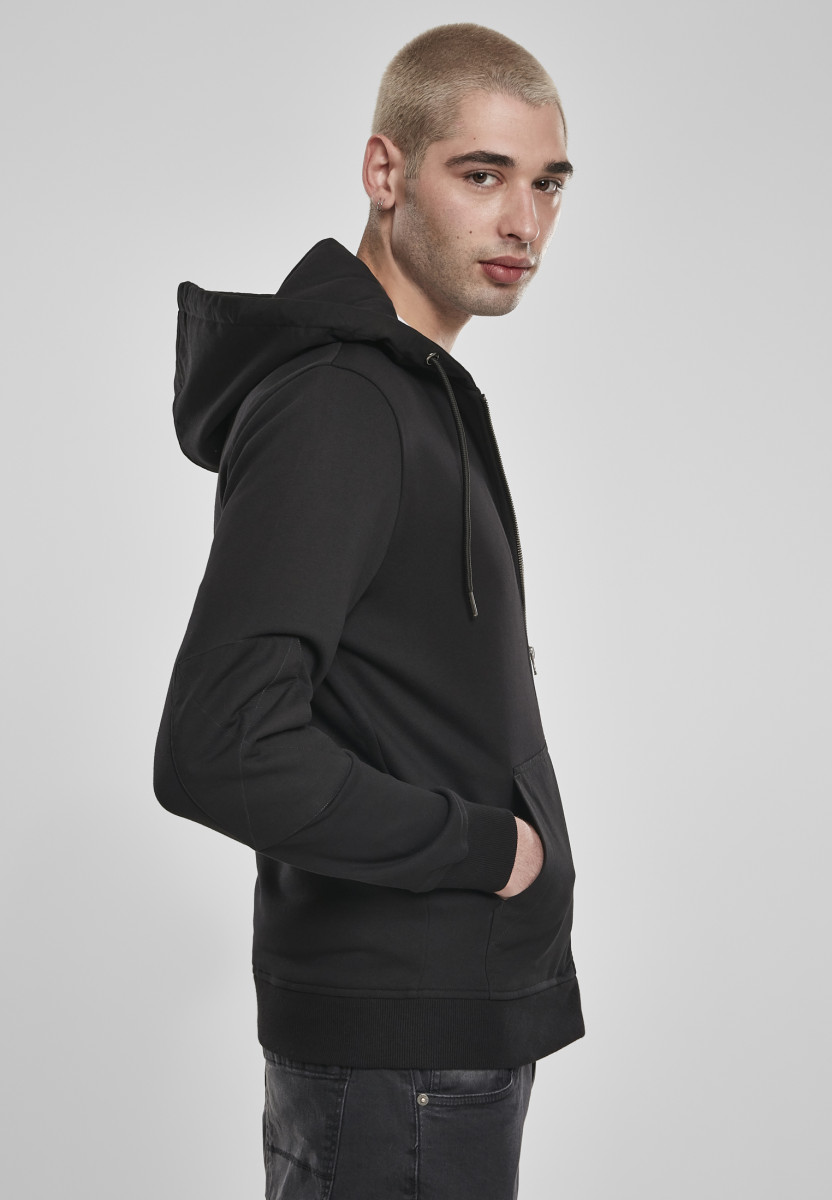 Fabric Mix Zip Hoody