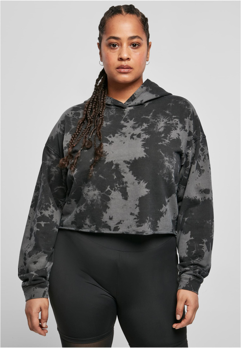 Ladies Oversized Short Bleached Hoody