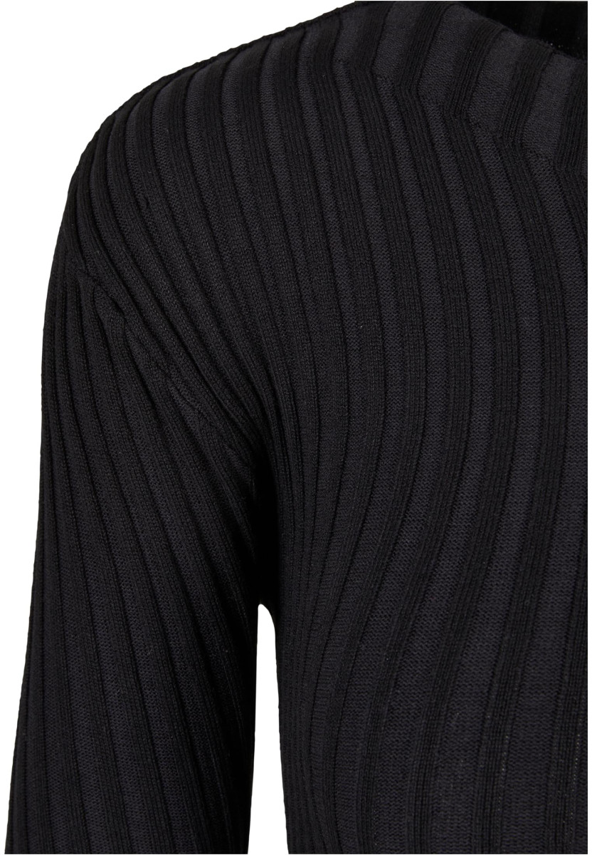 Ladies Short Rib Knit Twisted Back Sweater