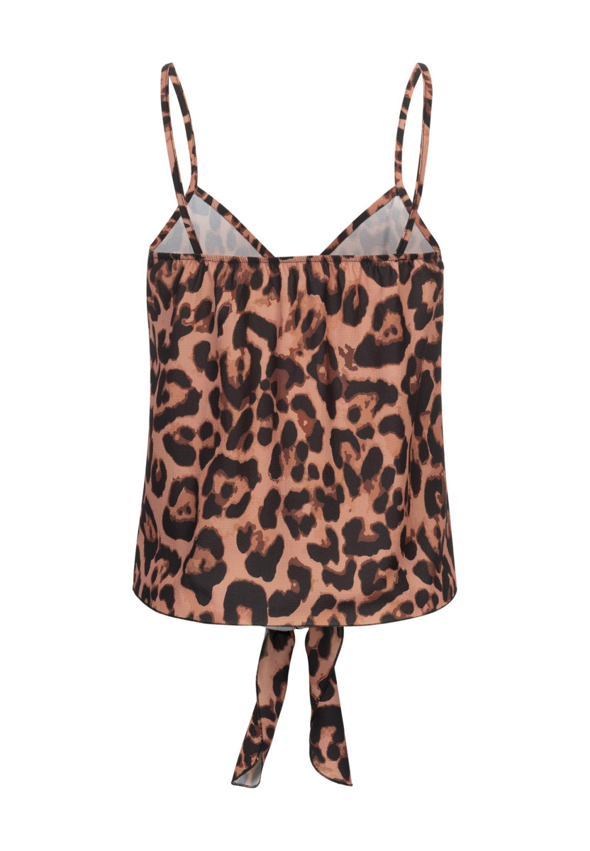Top with knot detail and leo print