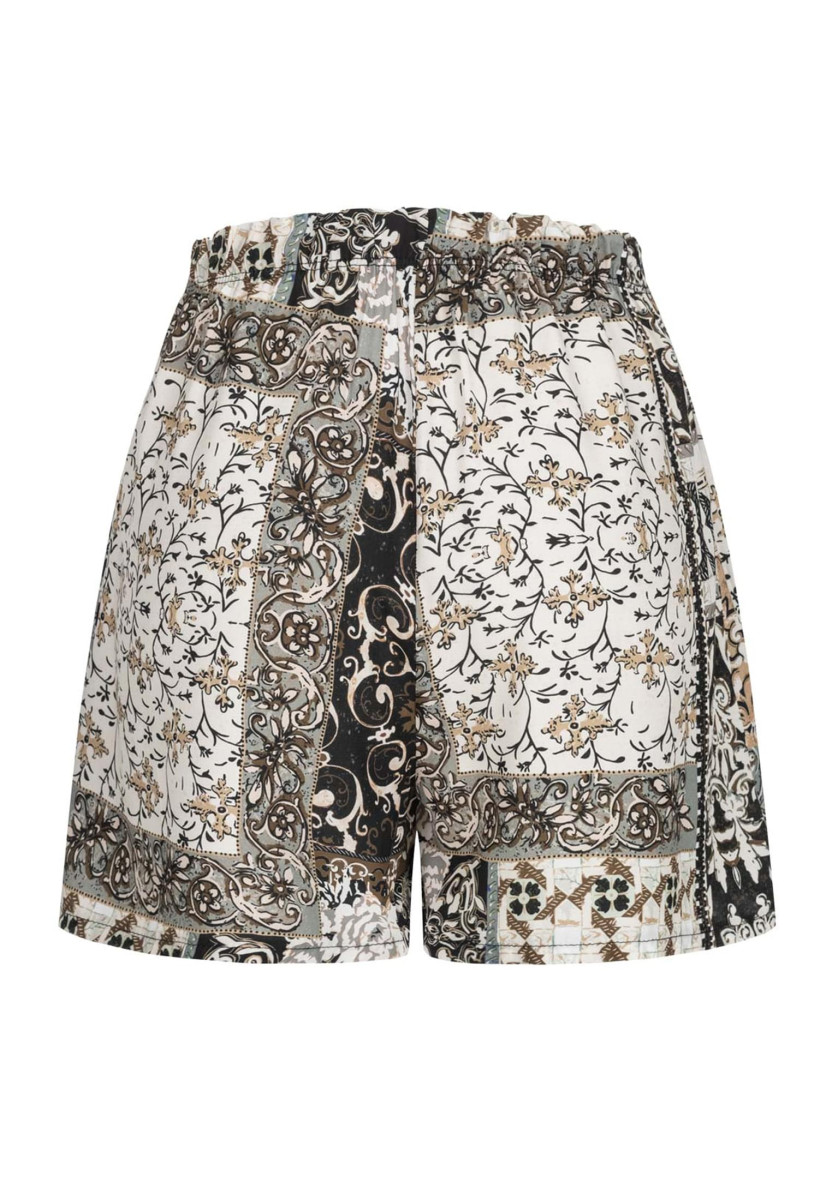 Viskose Shorts mit Bindeg?rtel und Paisley Print