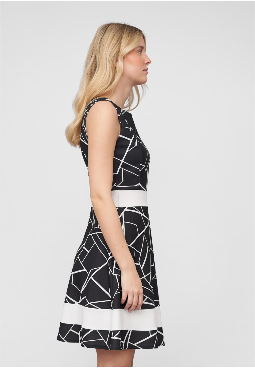 Dress with Abstract Print and Zipper on the back