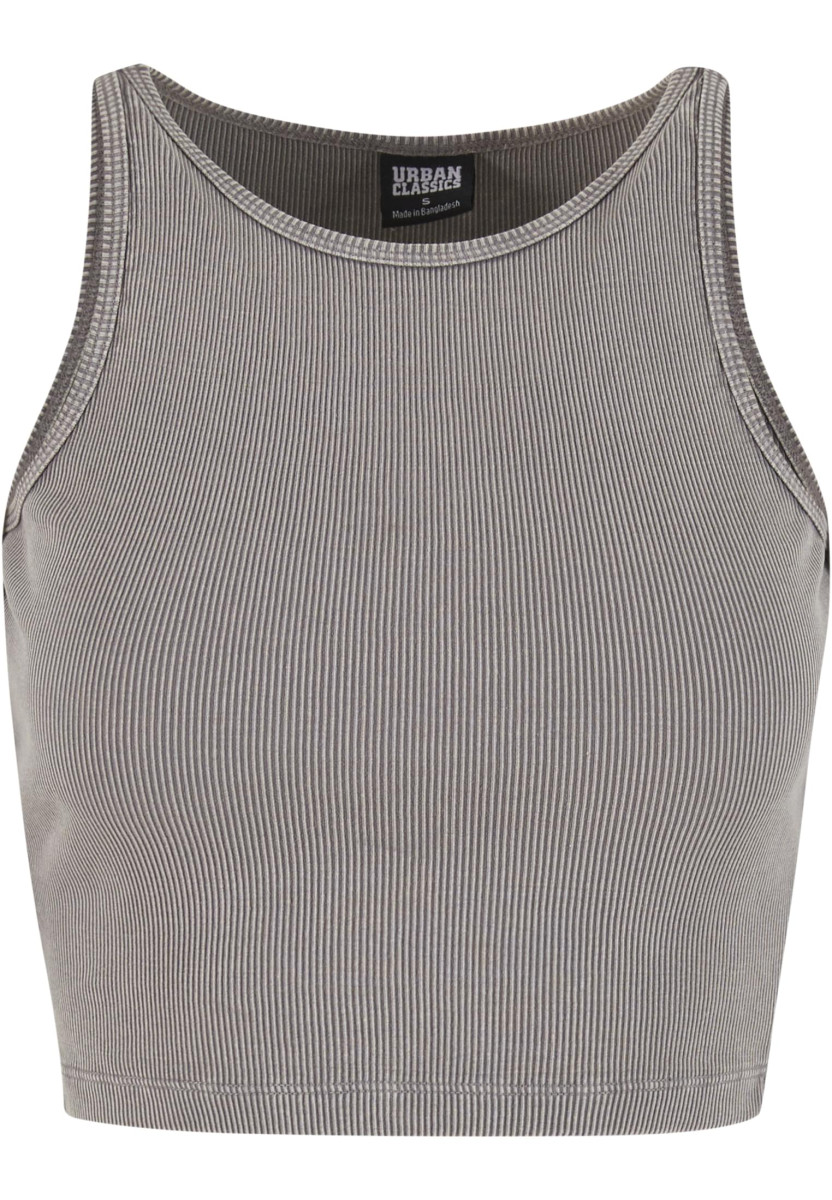 Ladies Washed Rib Jersey Cropped Top