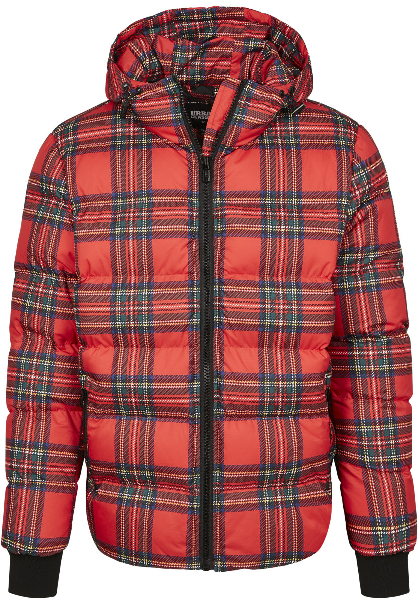 Hooded Check Puffer Jacket