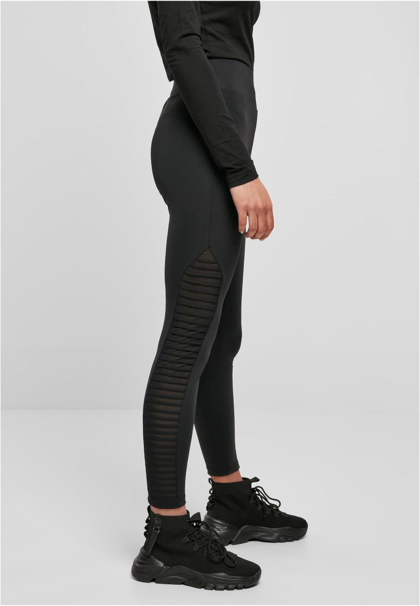 Ladies Highwaist Biker Tech Mesh Leggings