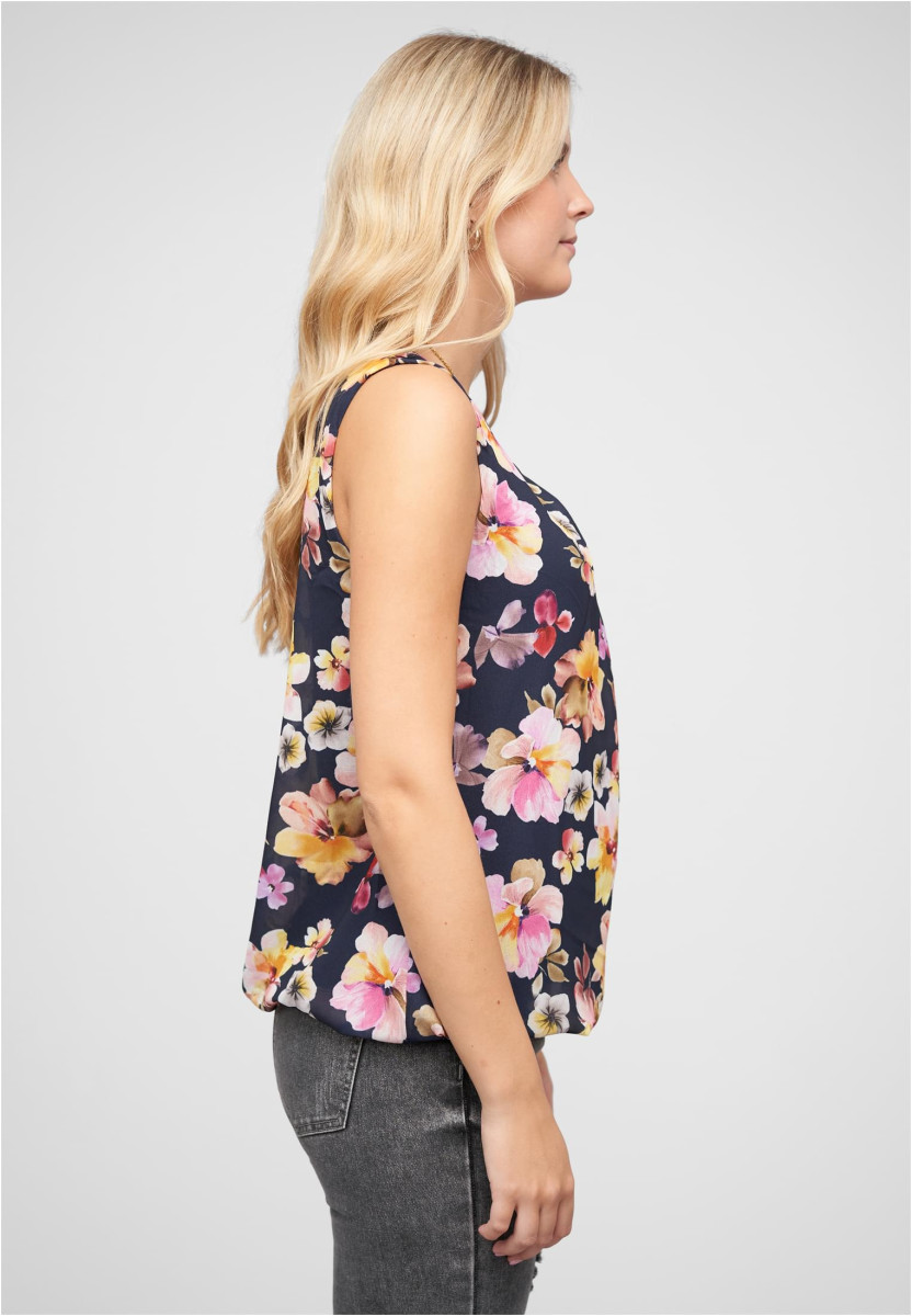 Chiffon Top mit Allover Spitze hinten & Floralem Print