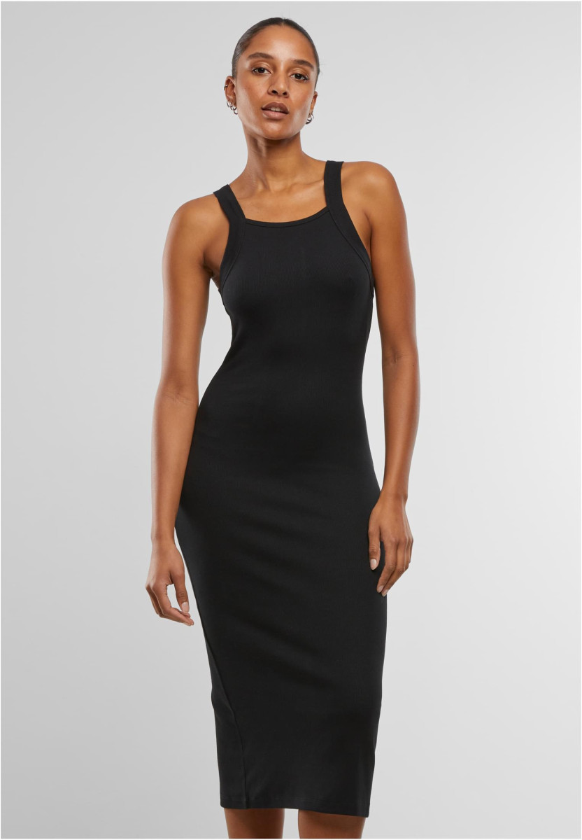 Ladies Midi Rib Jersey Dress
