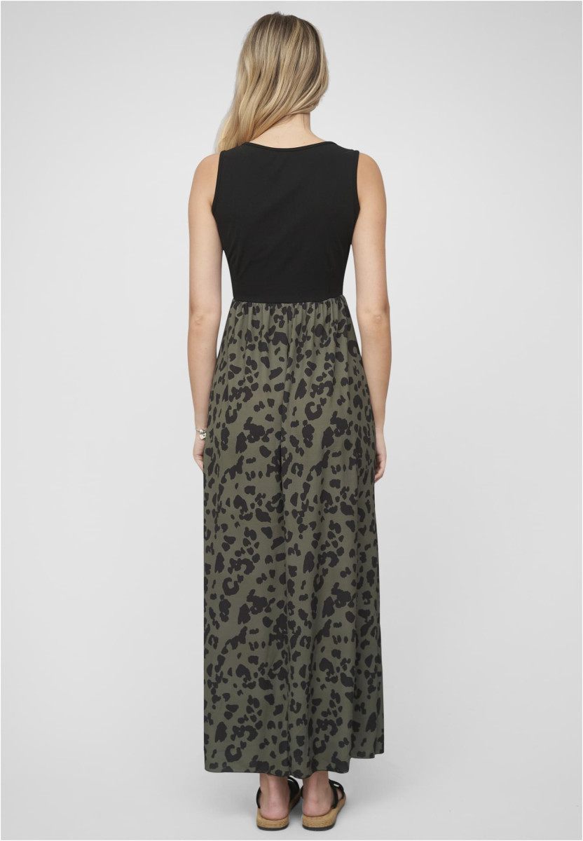 2-Tone Maxi-Dress Leo Print