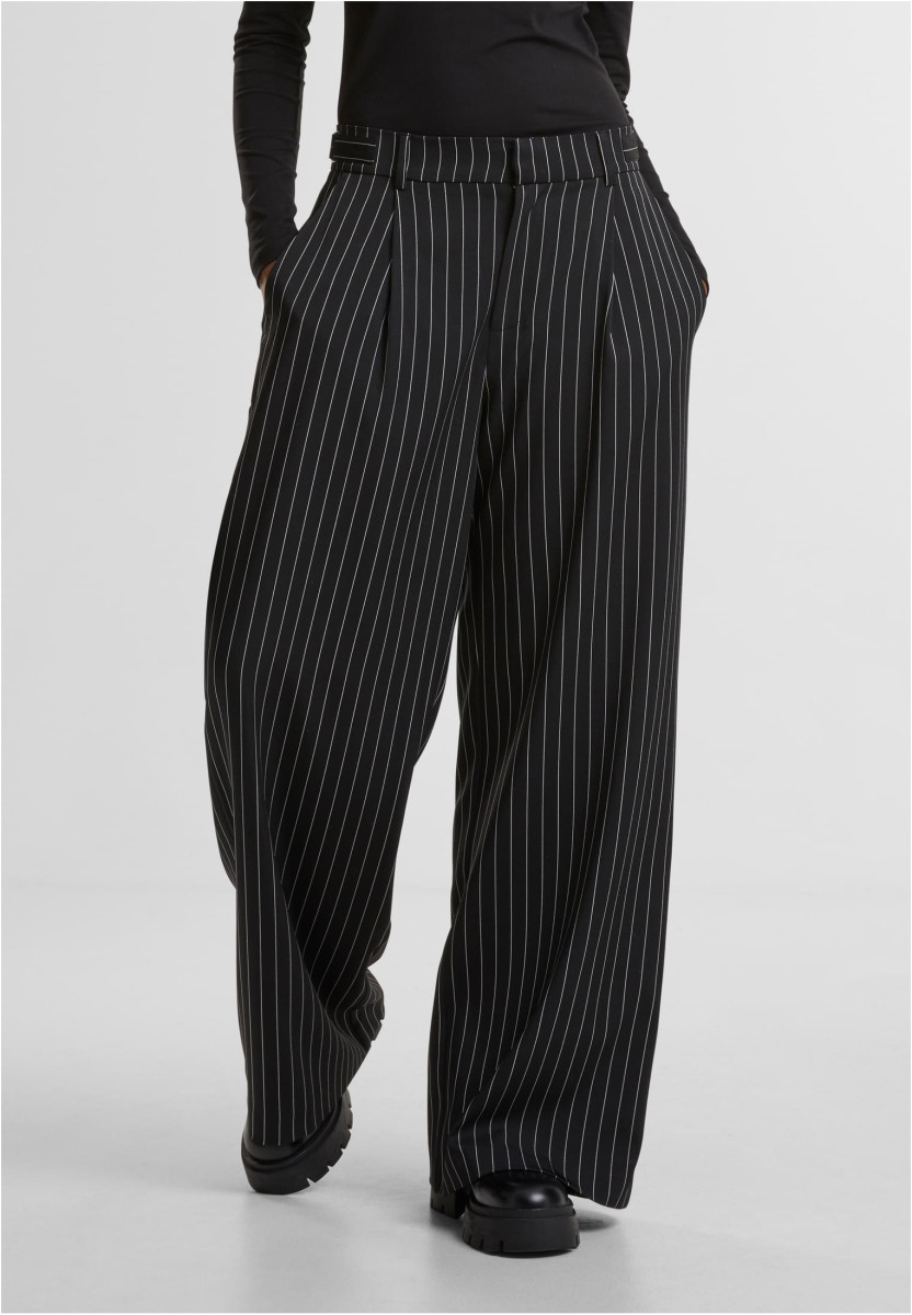 Ladies Pinstripe Wide Leg Trousers