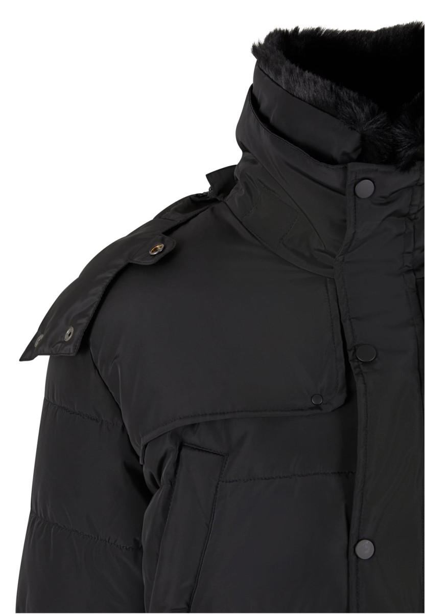 Puffer Jacket With Detachable Fur Collar