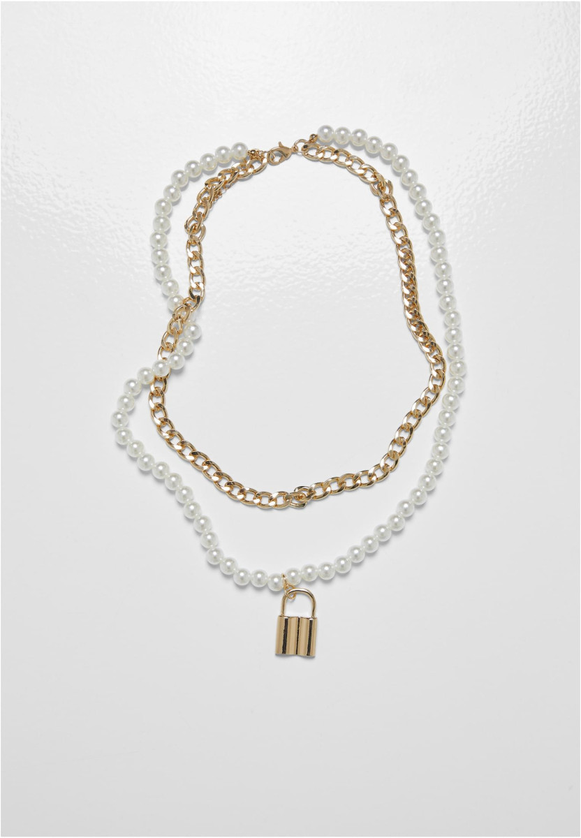 Padlock Pearl Layering Necklace