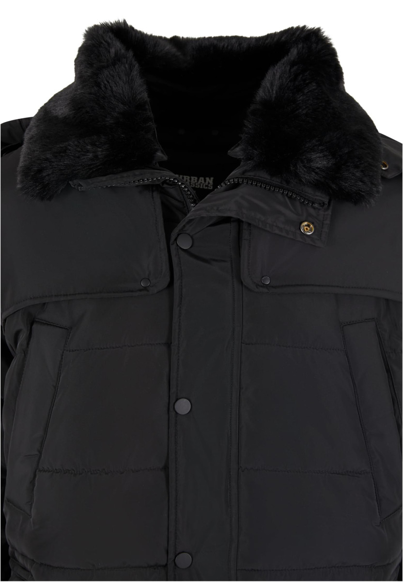 Puffer Jacket With Detachable Fur Collar