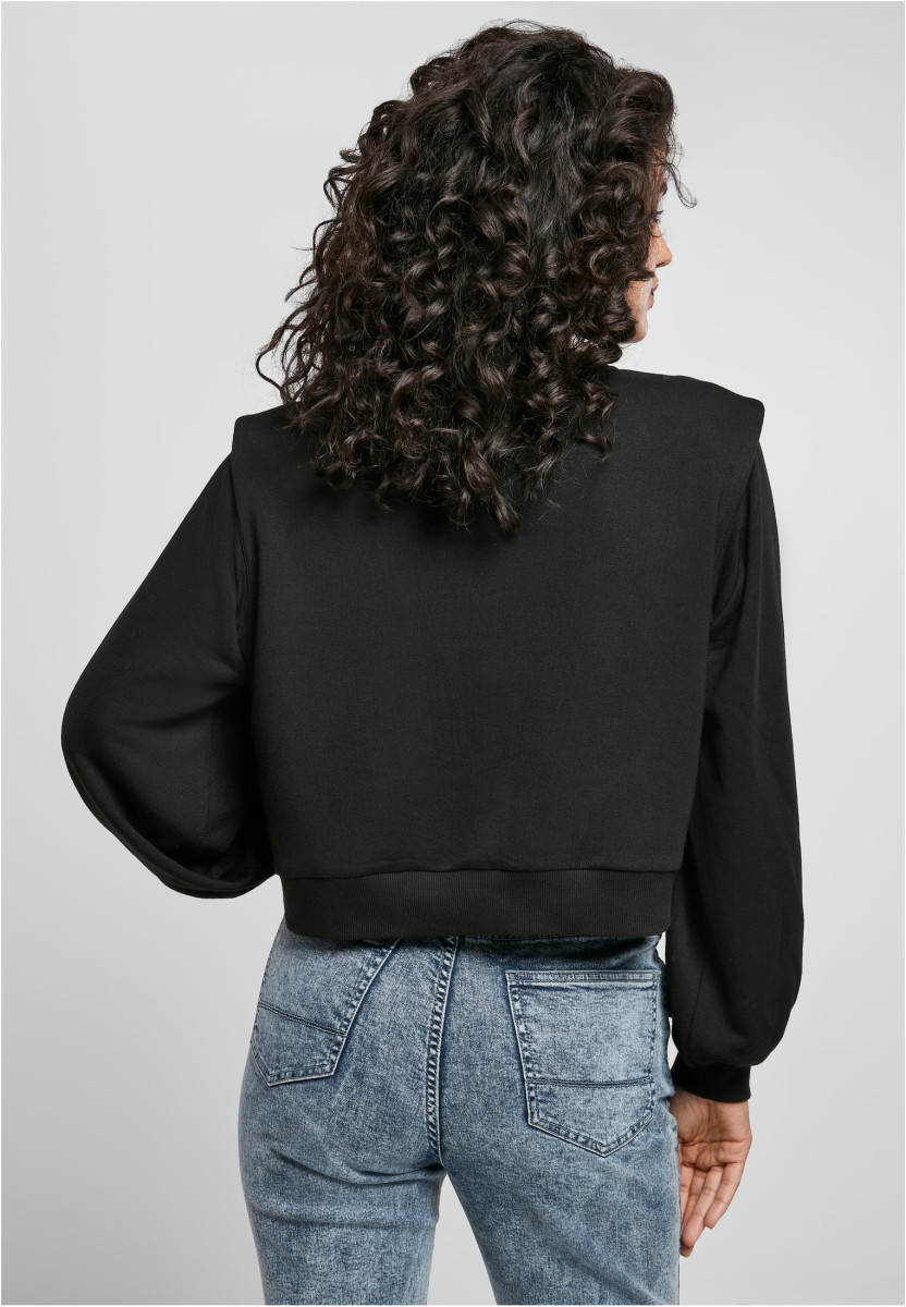 Ladies Padded Shoulder Modal Terry Crewneck