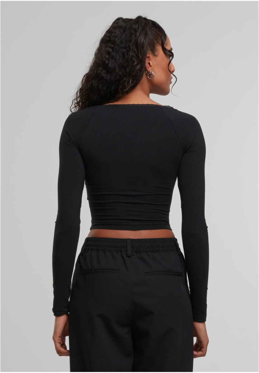 Ladies Short Lognsleeve Lace Shirt