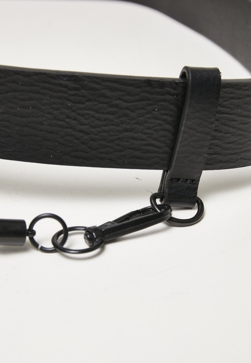 Imitation Leather Belt With Key Chain