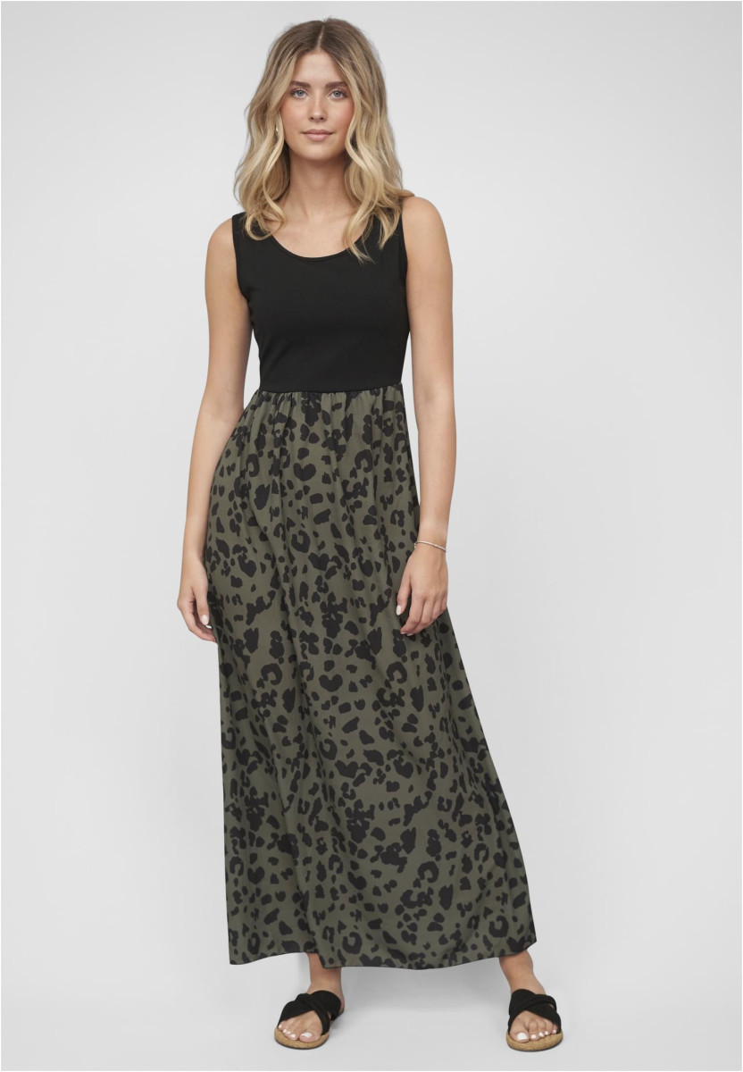 2-Tone Maxi-Dress Leo Print