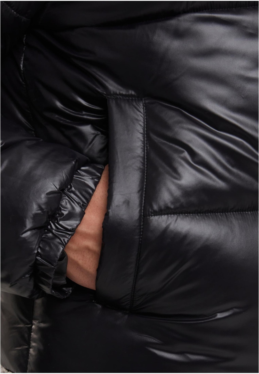 Shiny Puffer Jacket With Hood