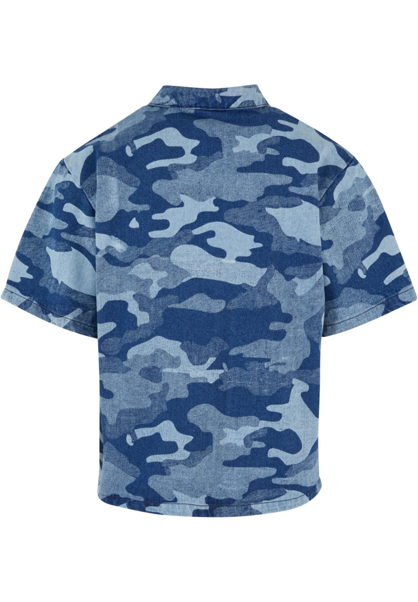 Laser Camo Printed Boxy Shirt