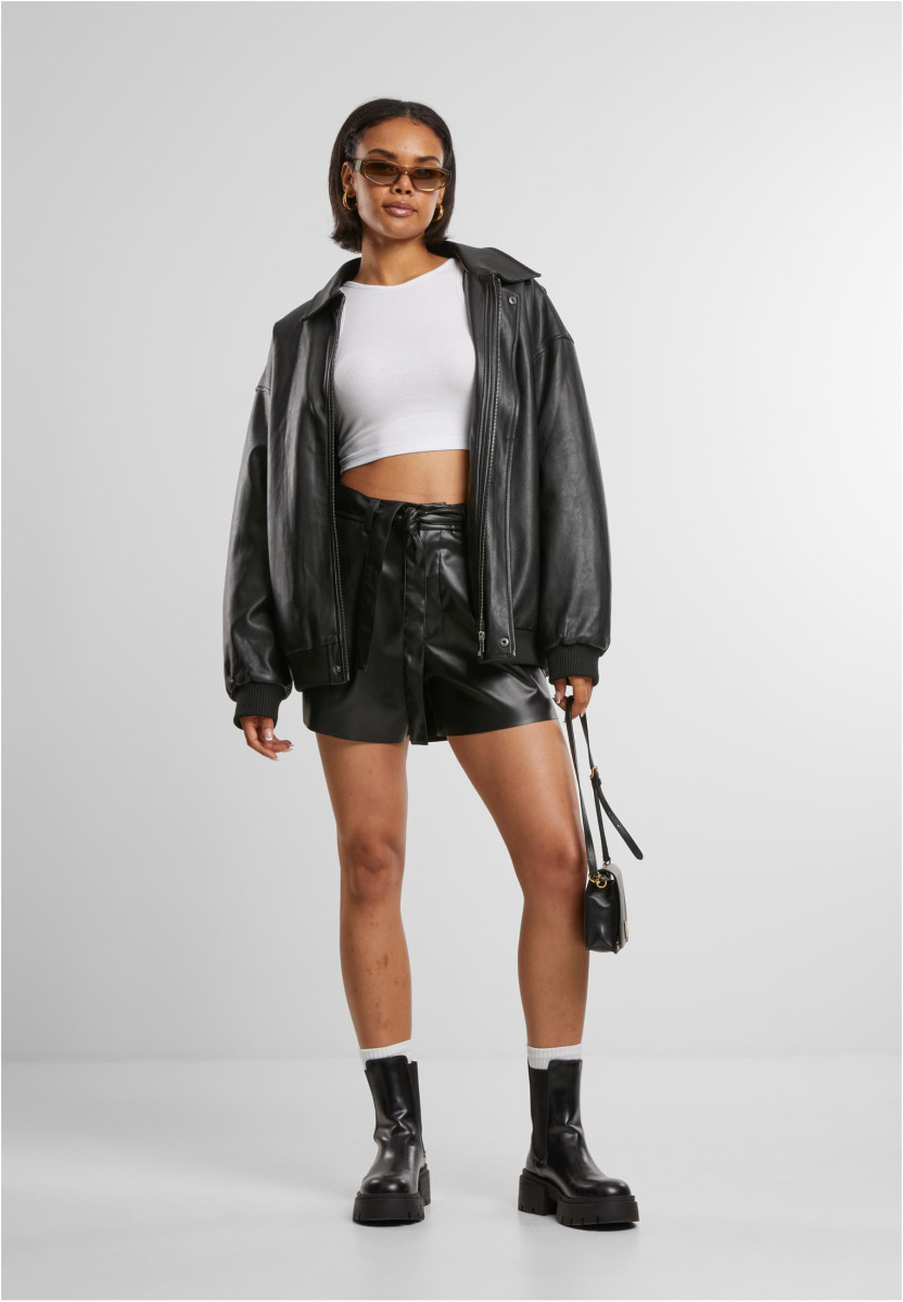 Ladies Synthetic Leather Shorts