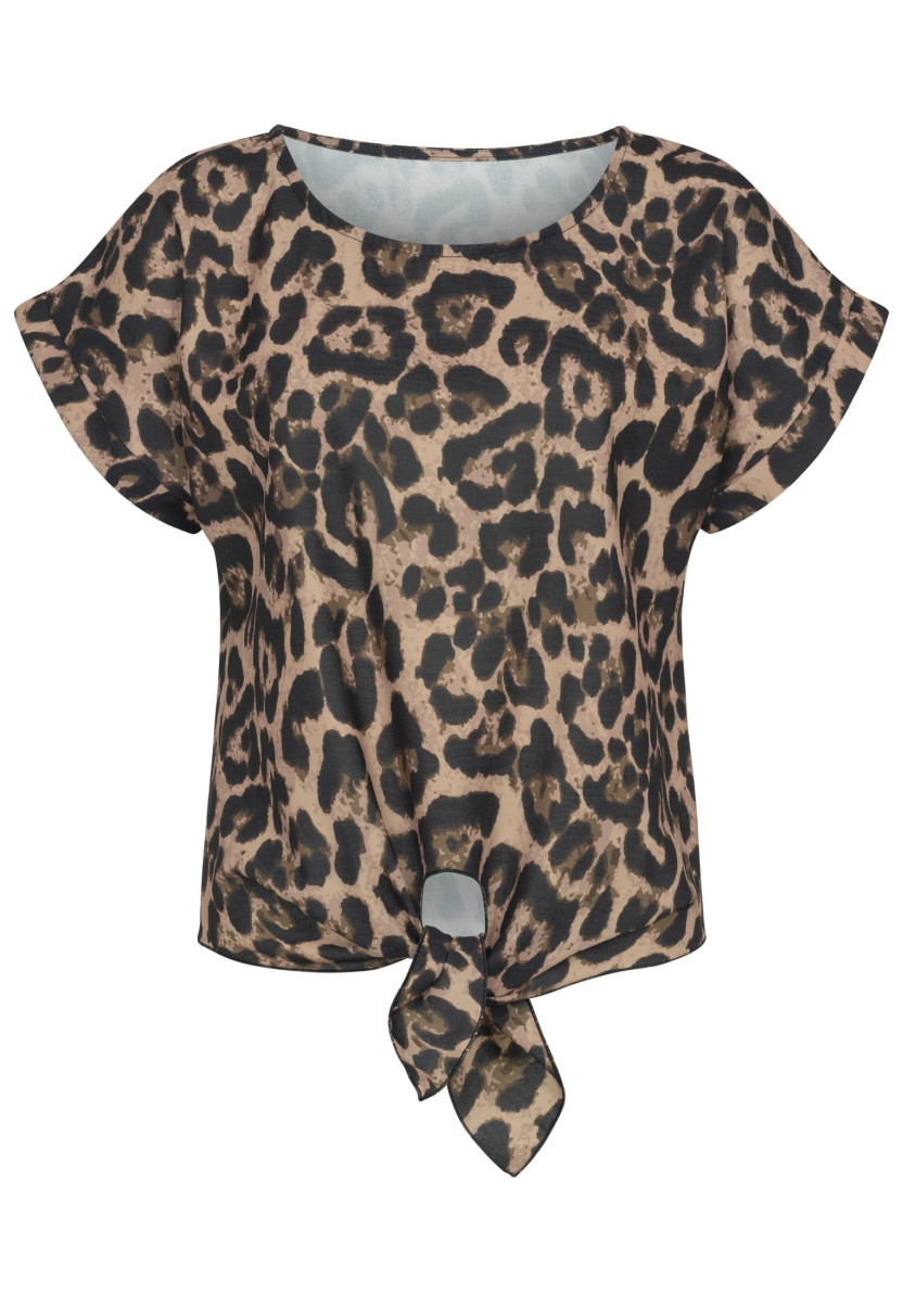 Top withknot detail and leo print