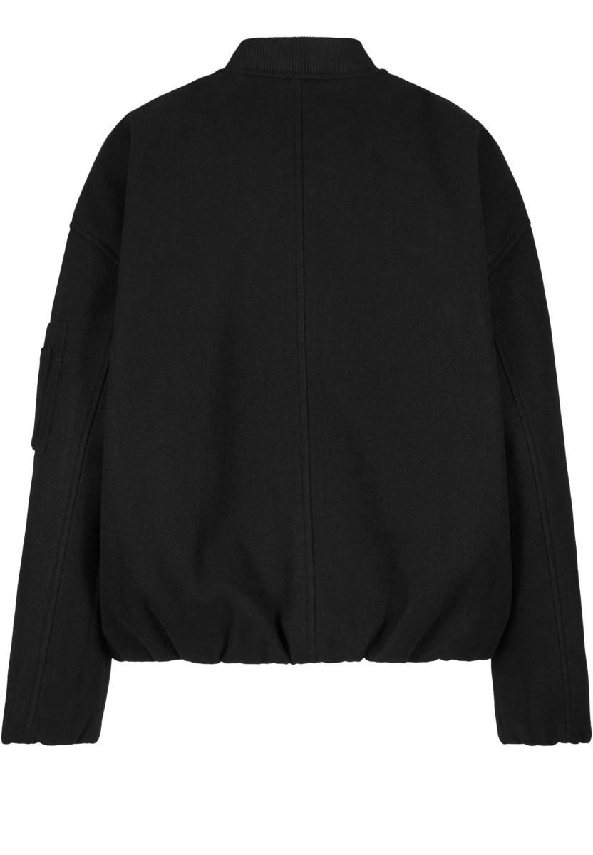 Ladies Faux Wool Bomber Jacket