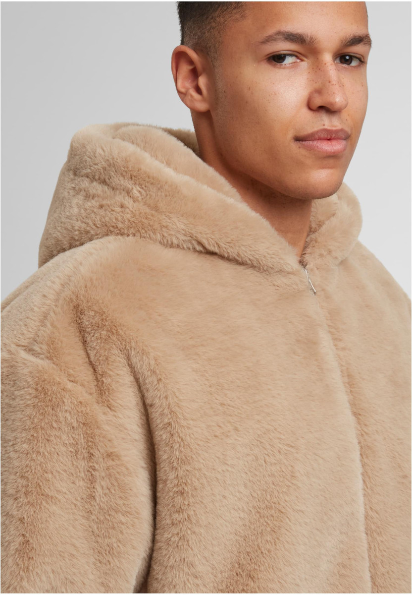 Full Zip Faux Fur Hoodie