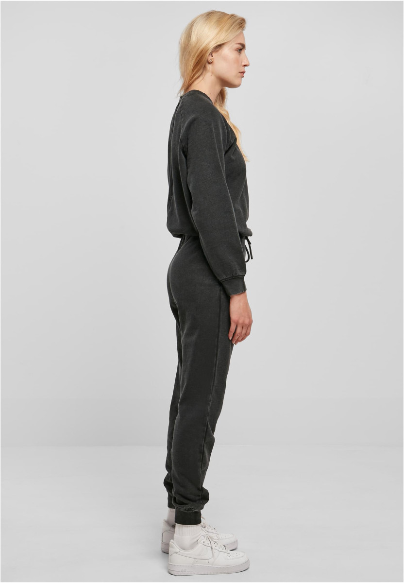 Ladies Small Embroidery Long Sleeve Terry Jumpsuit