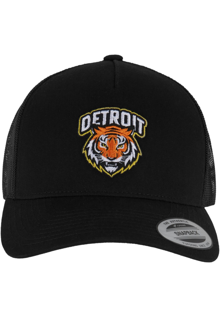 Detroit Tiger Head Patch 5-Panel Retro Trucker Cap