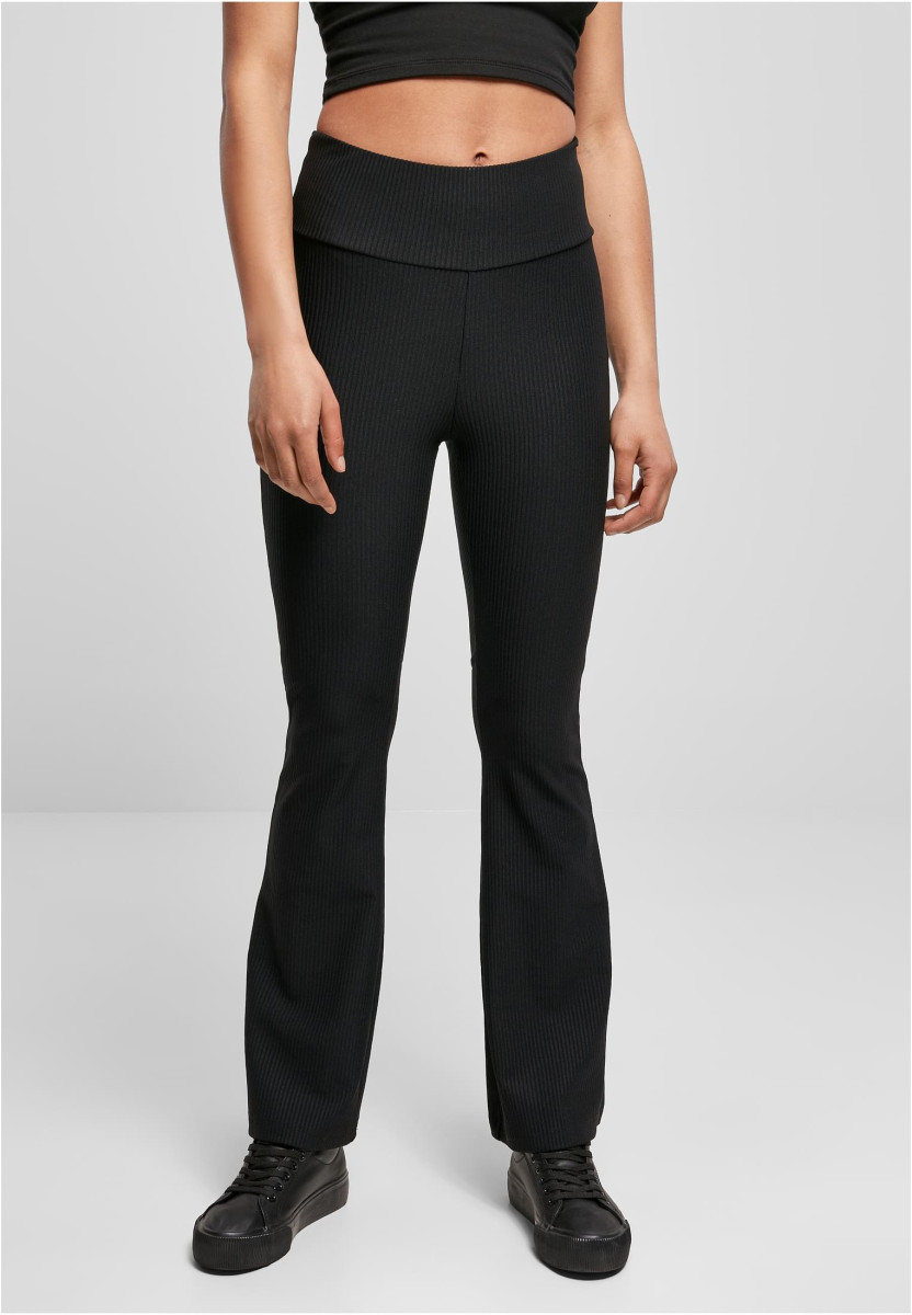 Ladies High Waist Rib Boot Cut Leggings