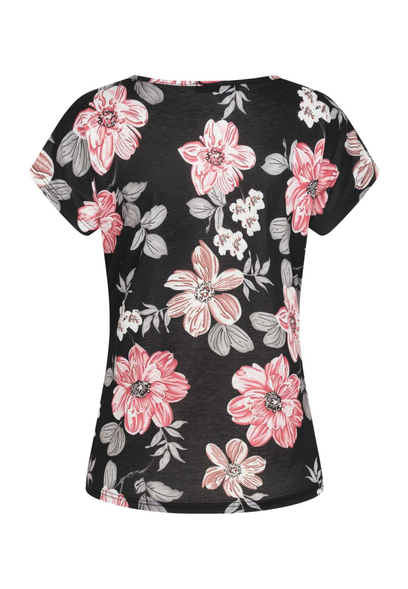 T-Shirt mit Blumenprint und Rundhals