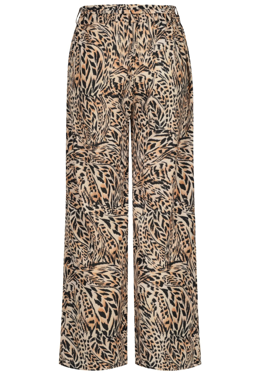 Summer Pants with  tie belt and aop leo print