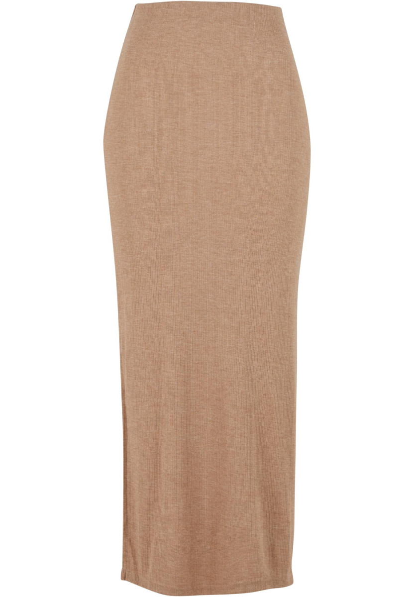 Ladies Rib High Slit Skirt