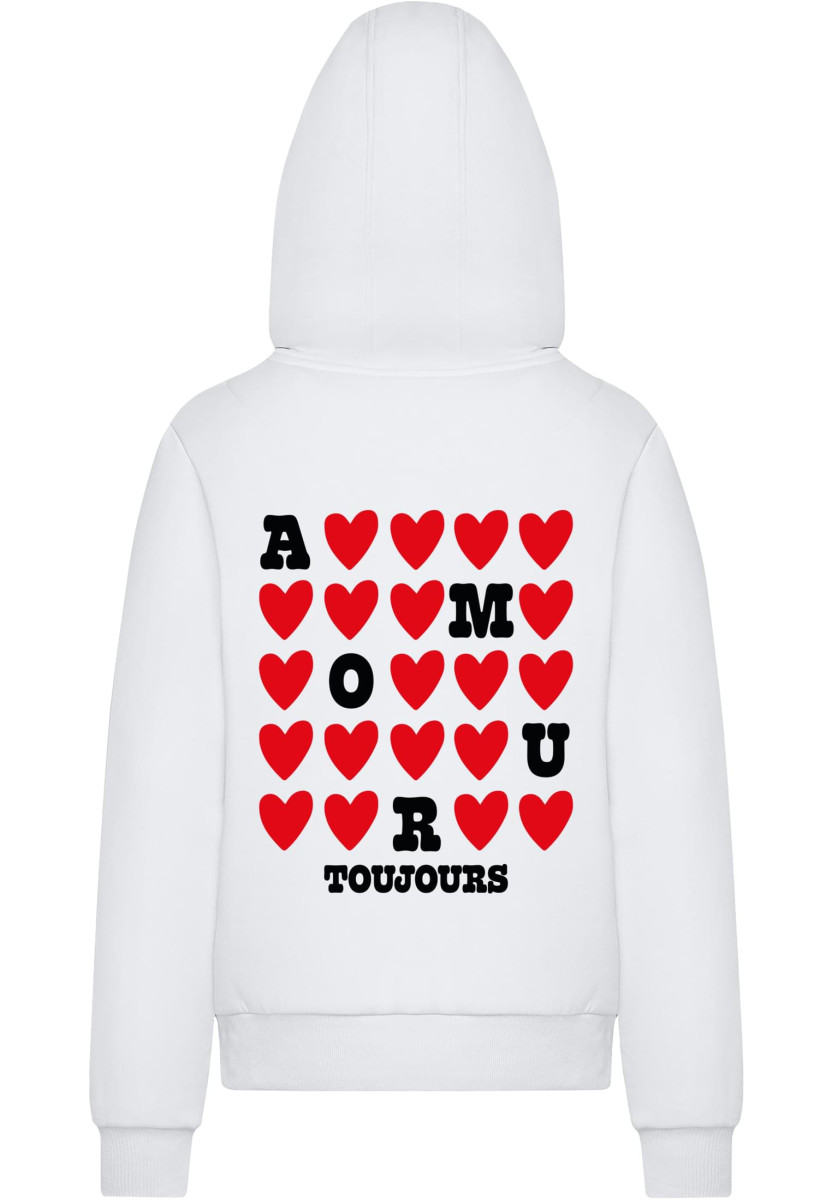 Amour Toujours Heart Ladies Fluffy Hoody