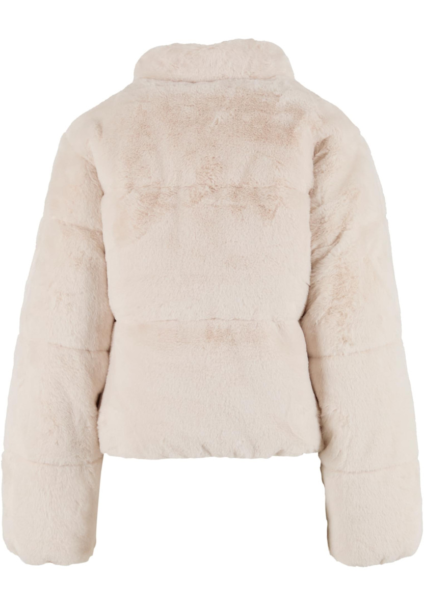 Ladies Short Faux Fur Puffer Jacket