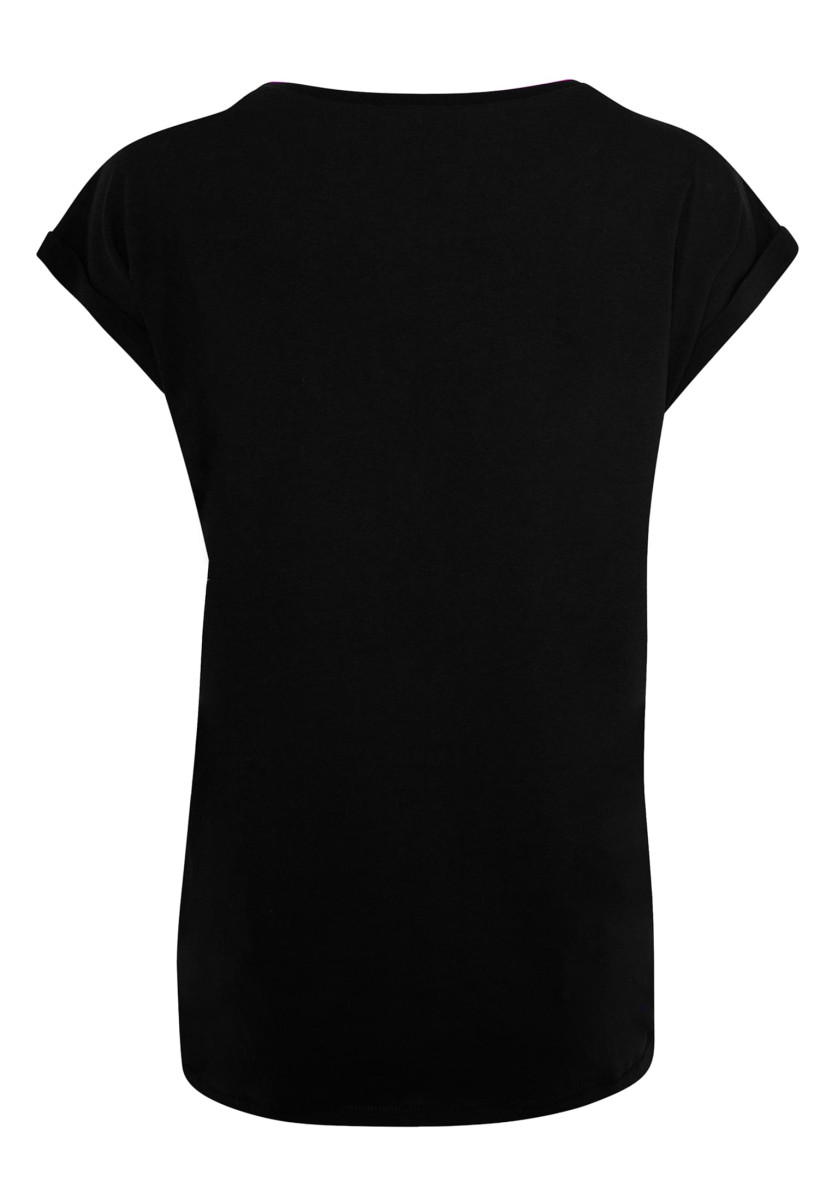 Ladies Abstract Lines Extended Shoulder Tee