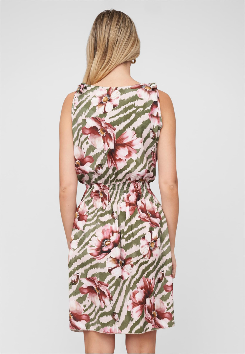 Dress with buttons and knot details flower print