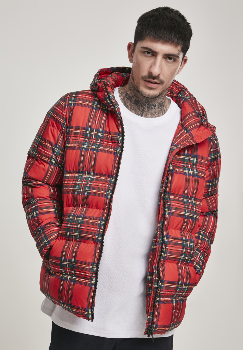 Hooded Check Puffer Jacket