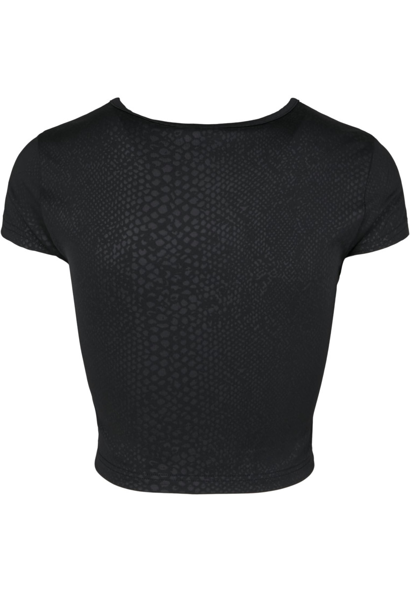 Ladies Stretch Pattern Cropped Tee