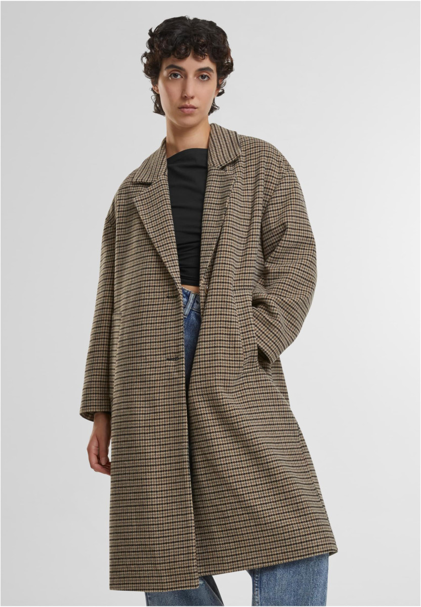 Ladies Oversized Plaid Coat