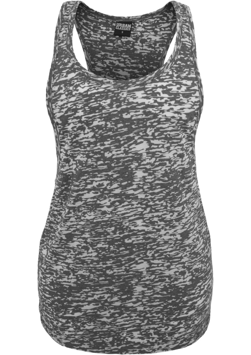 Ladies Melange Burnout Loose Tank