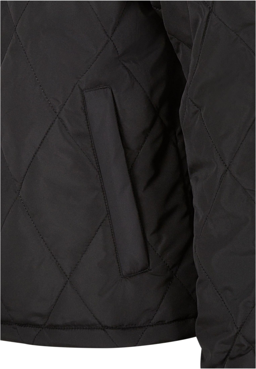 Ladies Oversized Diamond Quilted Hooded Jacket