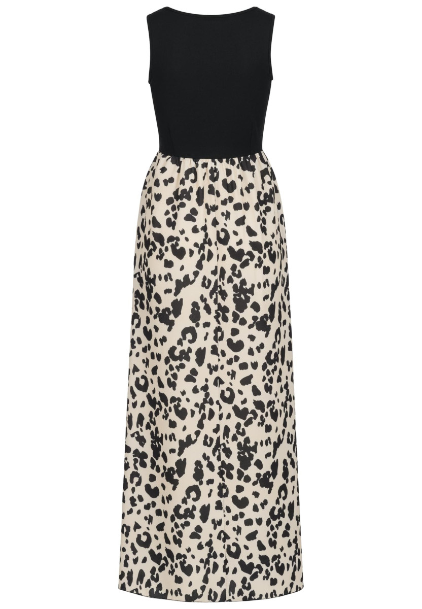 2-Tone Maxi-Dress Leo Print