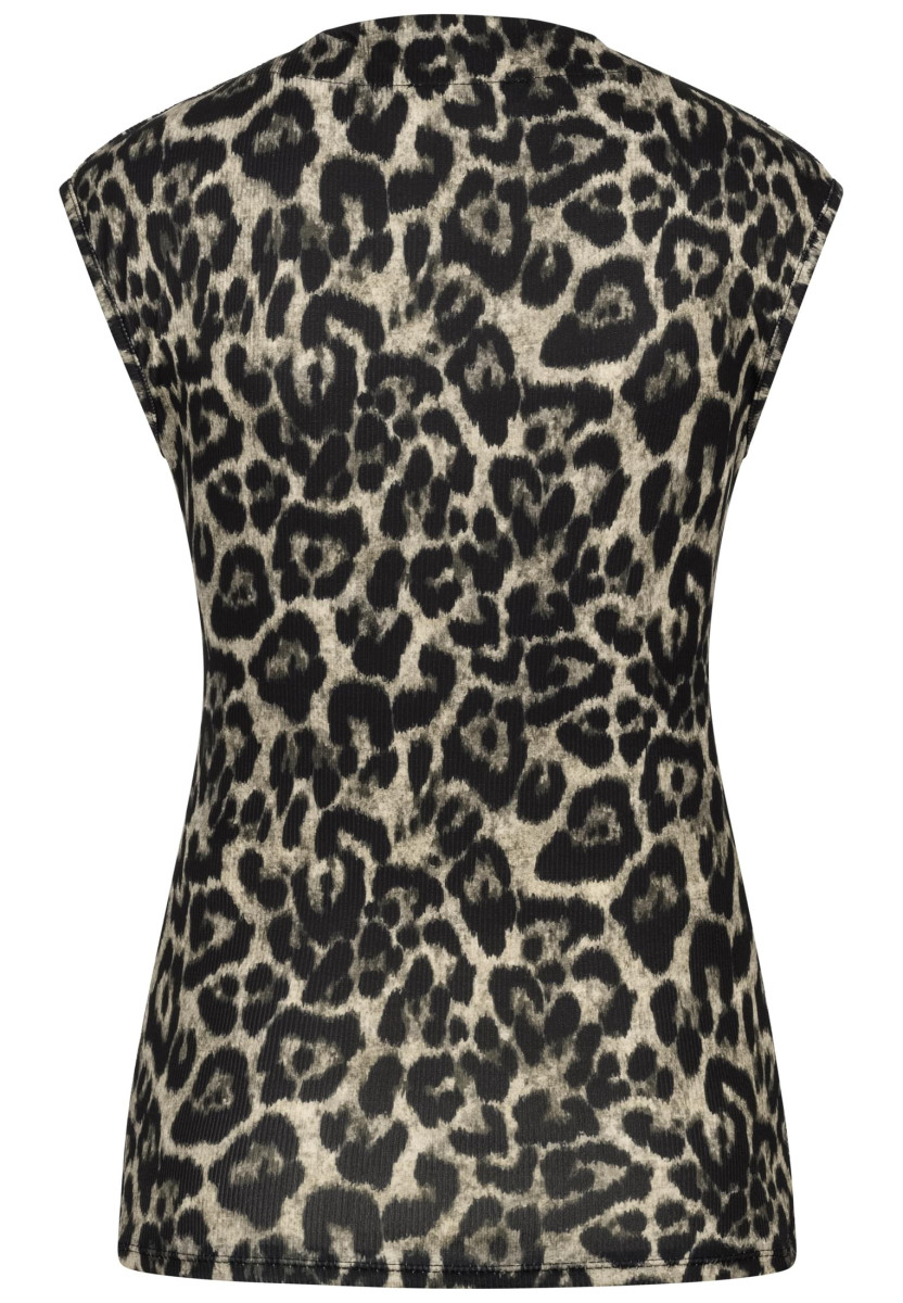 Cloud 5ive Rib Top All-Over Leo Print