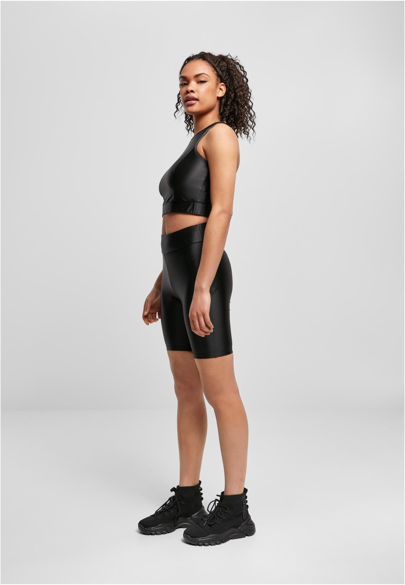 Ladies Highwaist Shiny Metallic Cycle Shorts