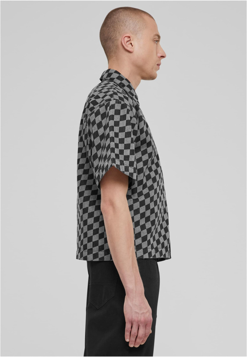 Laser Check Printed Boxy Shirt