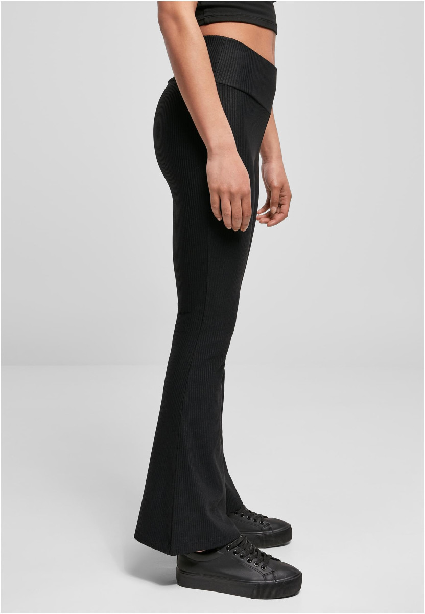 Ladies High Waist Rib Boot Cut Leggings
