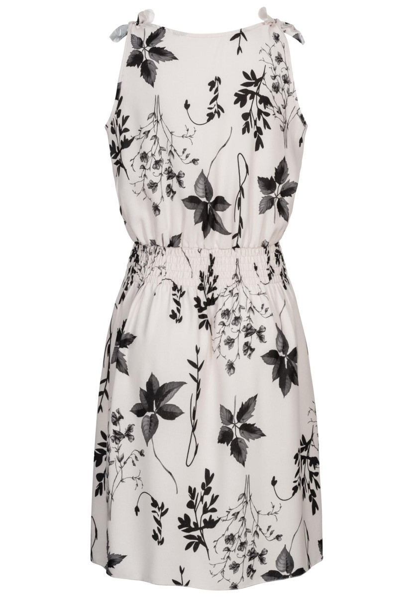 Dress with buttons and knot details flower print